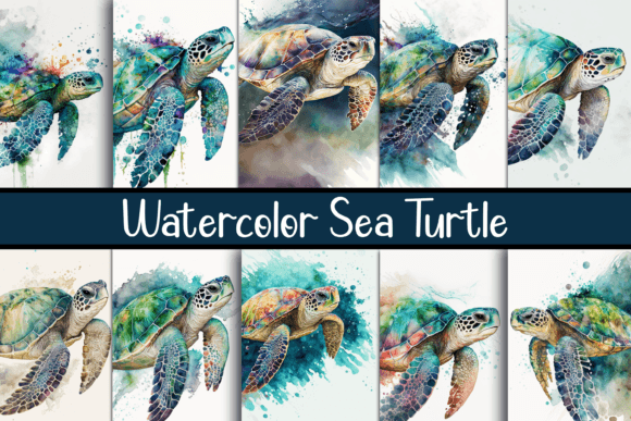 Download Watercolor Sea Turtle Backgrounds - Watercolor sea turtle Collection