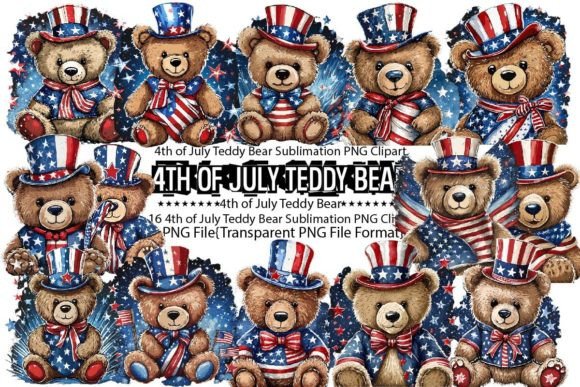 Download 4th of July Teddy Bear Sublimation - Premium Bundle